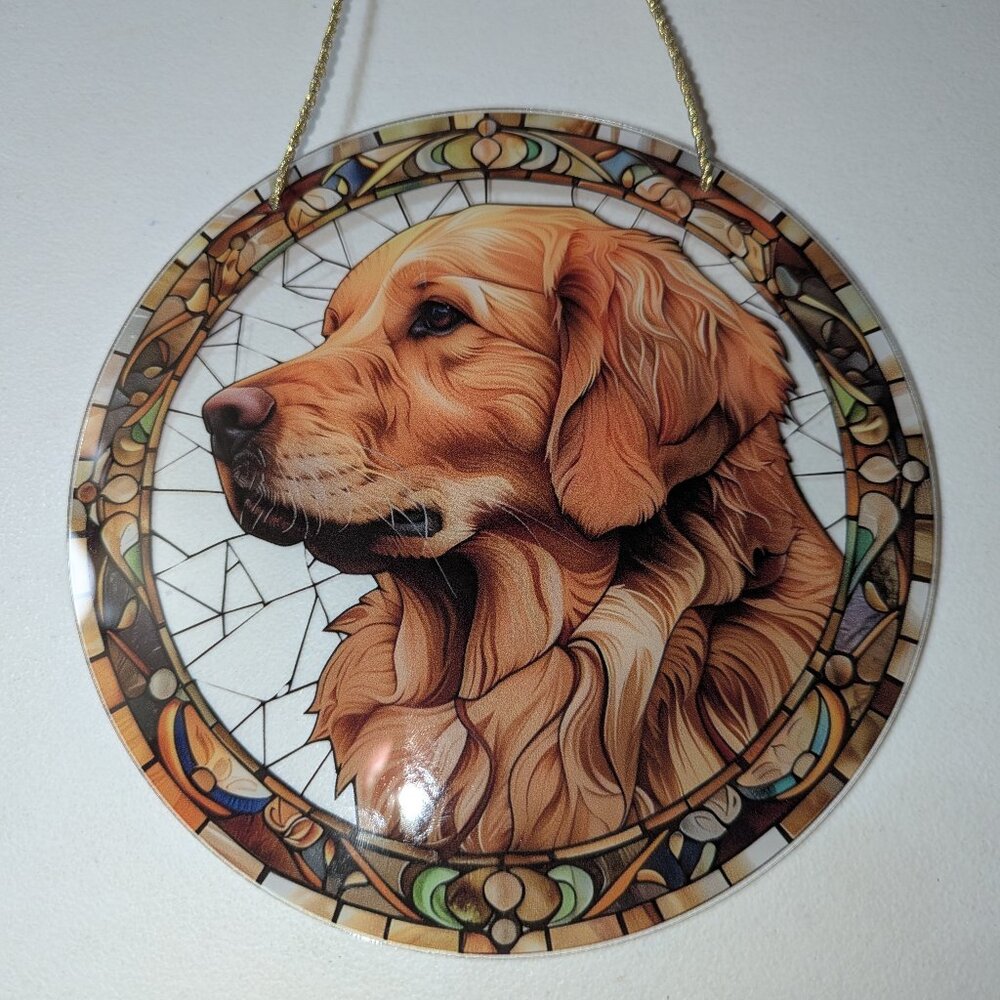 Sun Catcher, dog, 8" diameter, NWT!